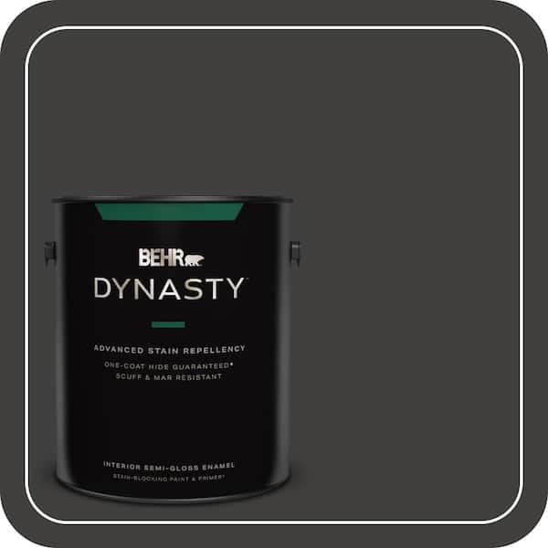 BEHR DYNASTY 1 gal. #N510-7 Blackout One-Coat Hide Semi-Gloss Enamel Interior Stain-Blocking Paint & Primer