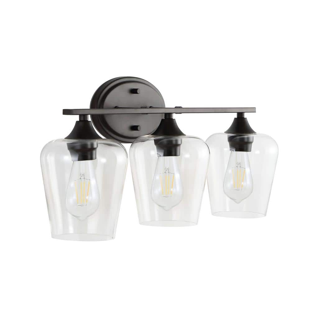 Jayne Rustic French Country 23" Oil-Rubbed Bronze 3-Light LED Vanity Light
