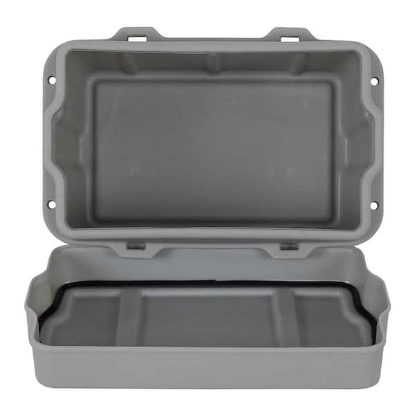 NRS 6 Gal. Light weight Protective Camp Storage Waterproof Box with Straps  in Gray 55082.01.101 - The Home Depot