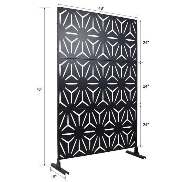Sudzendf Brown Metal Outdoor Indoor Privacy Screens and Panels with Free Standing, Decorative Screen for Balcony Patio Garden