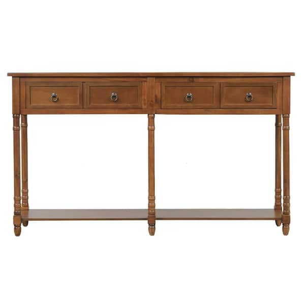 traditional walnut wood console table