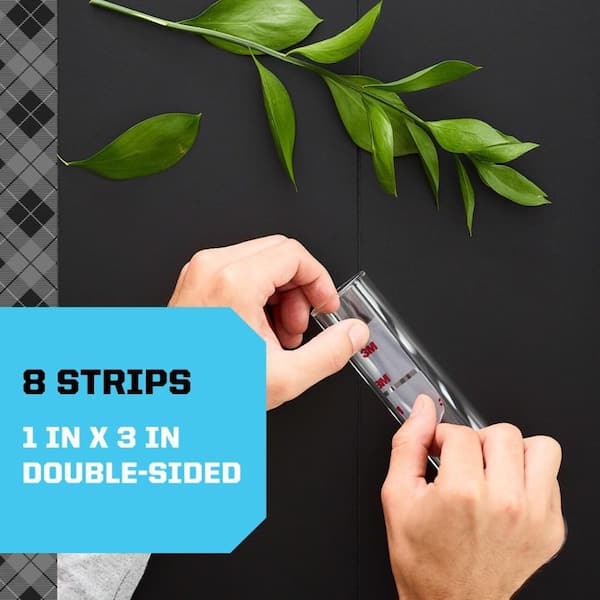 1 in. x 3 in. Clear Double-Sided Mounting Strips, 8 Strips