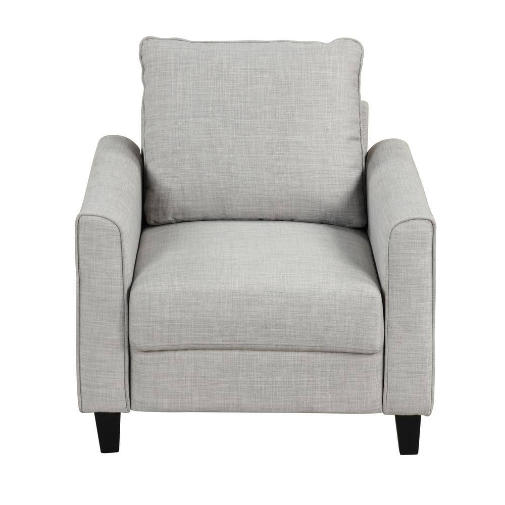 Jorden Light Gray Polyester Upholstered Accent Chair with Dark Wood Legs