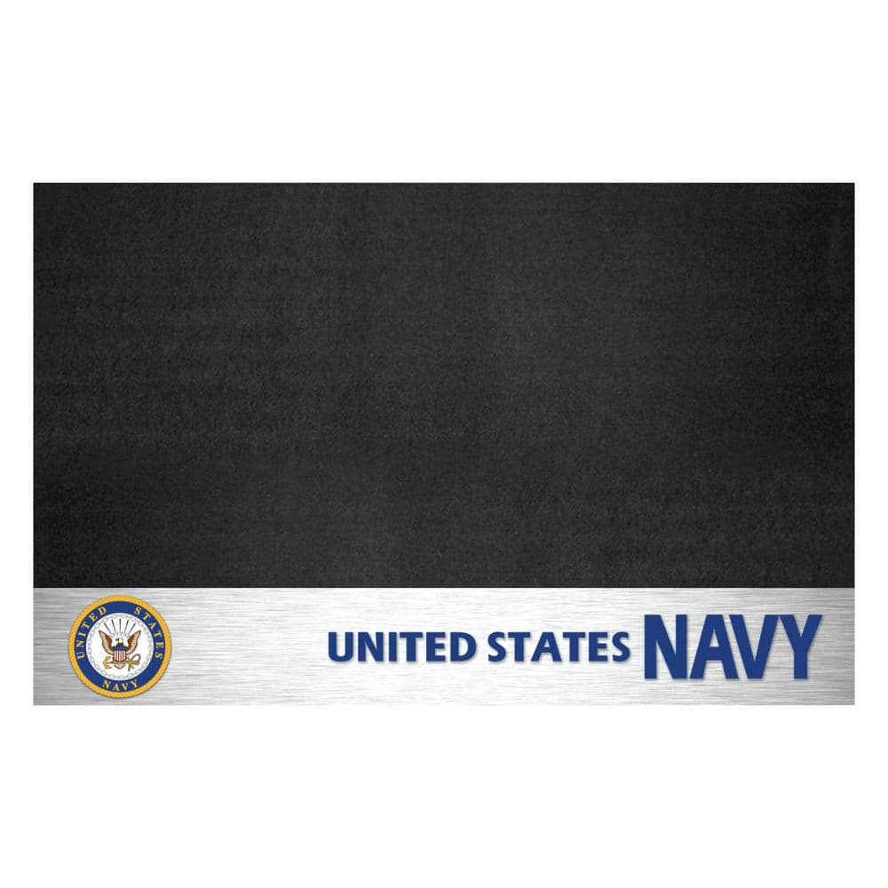 FANMATS MIL U.S. Navy 42 in. x 26 in. Vinyl Grill Mat 15699 The