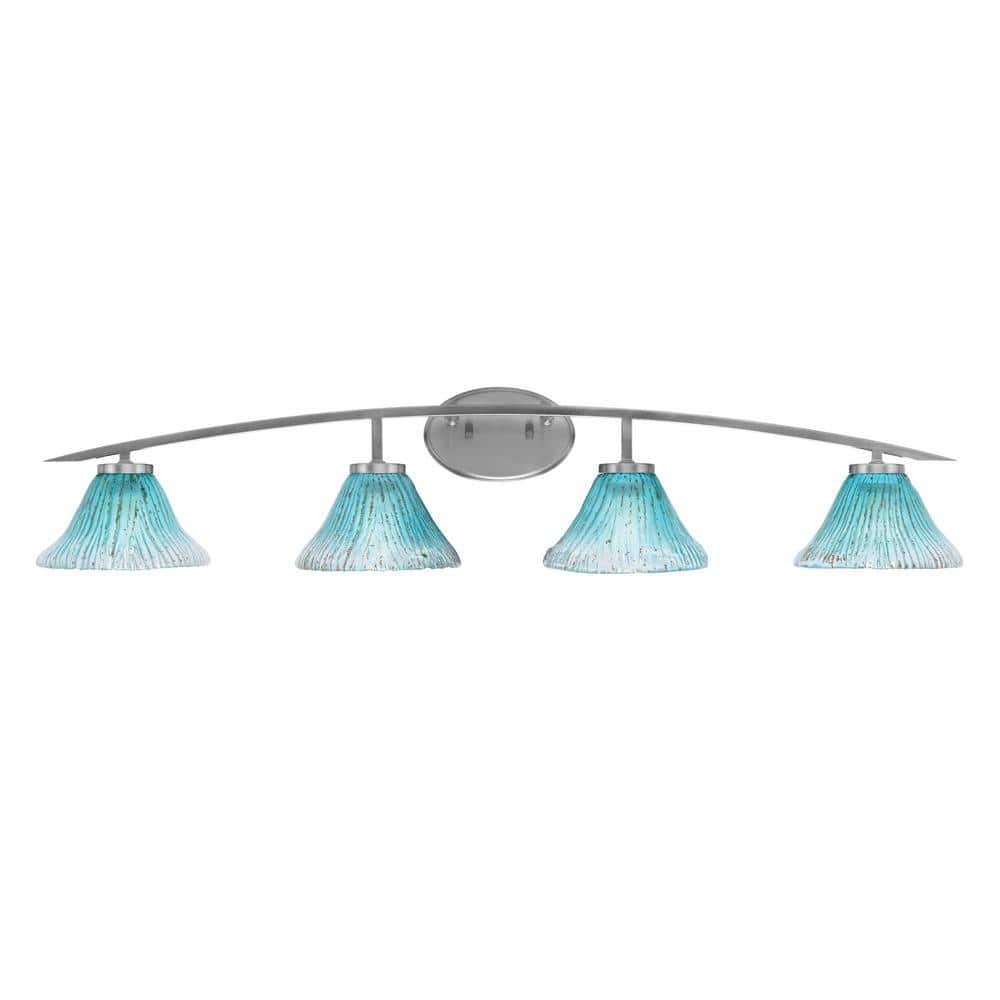 Siena 40 in. 4-Light Graphite Vanity-Light Graphite with 7 in. Teal Crystal