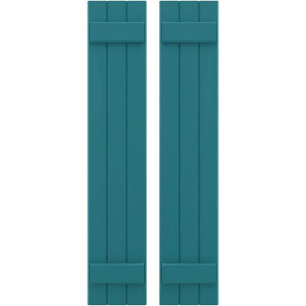 Ekena Millwork 10-1/2 in. W x 31 in. H Americraft 3-Board Exterior Real Wood Joined Board and Batten Shutters in Antigua