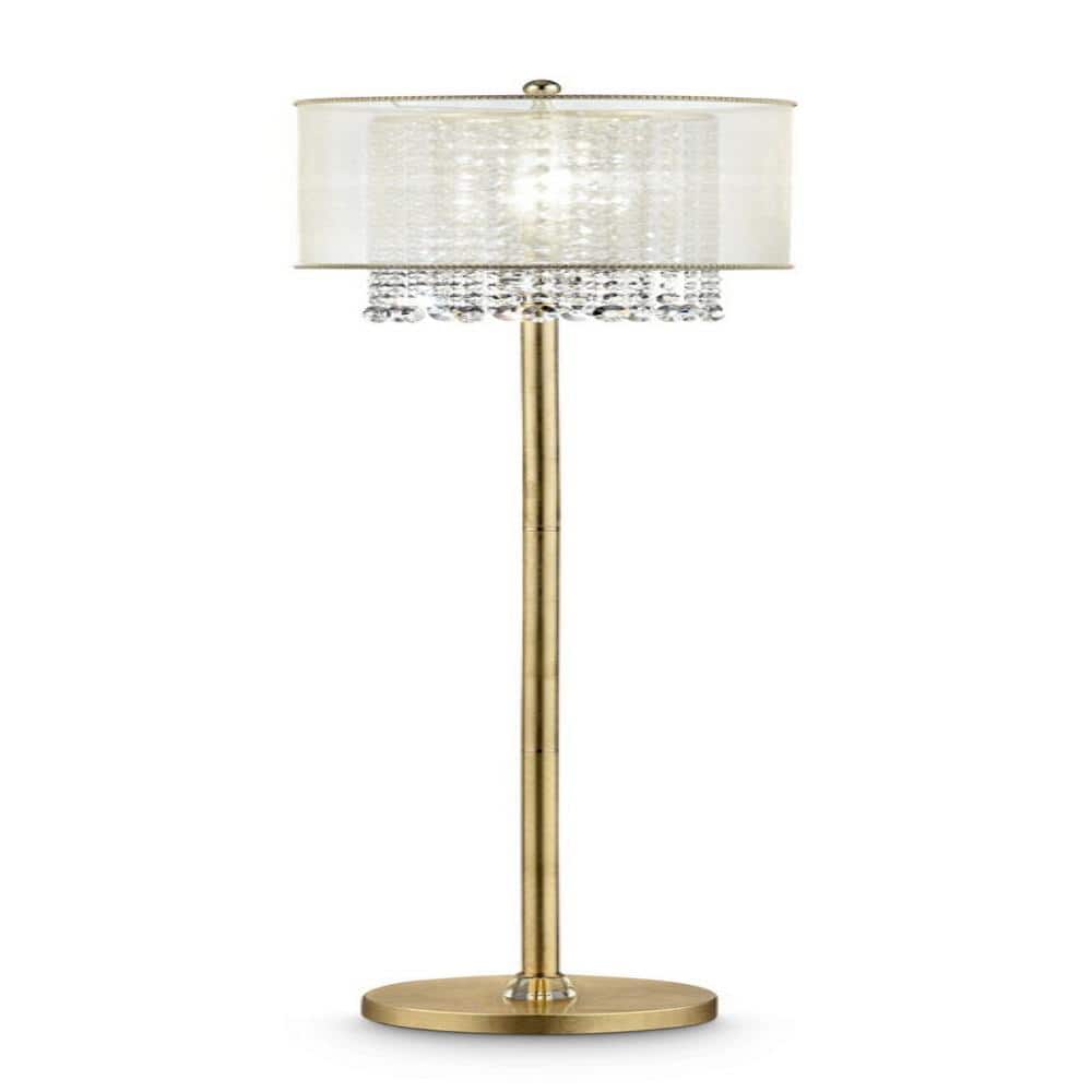 "65"" Tall Floor Lamp ""Bhavya"" w/ Gold finish and Crystal Accents, White Shade" price history on PriceWatchPro