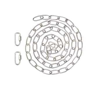 Steel 6 ft. Chain & Quick Link Connector/Hanging Max.40 lbs.-Lighting Fixture/Swag Light/Plant,BN Finish,11G