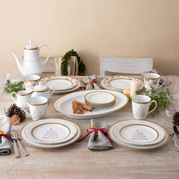 Noritake Charlotta 9 in. Gold Holiday Tree Accent Plates (Set of 4 ...