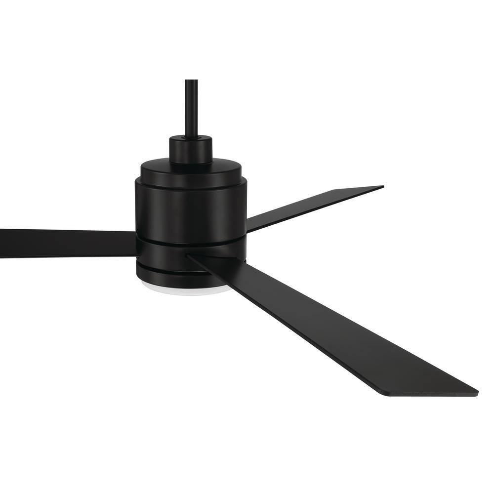 Flat Black 52" Ceiling Fan with Frost White Acrylic Light