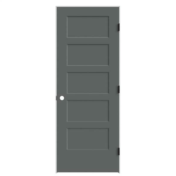 Masonite 30 in. x 80 in. 5-Panel Bayshore Left-Hand Solid Core Cordite Molded Composite Single Prehung Interior Door Flat Jamb