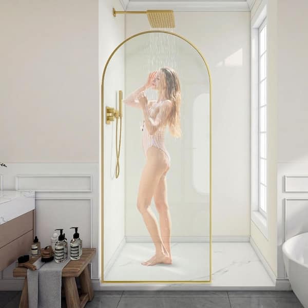 ANZZI Ember Series 34 in. W x 78 in. H Fixed Framed Shower Door in