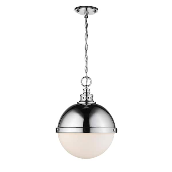 Filament Design 2-Light Chrome Pendant with Opal Etched Glass Shades