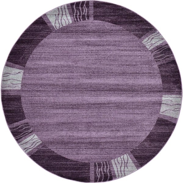 Unique Loom Del Mar Sarah Purple 8' 0 x 8' 0 Round Rug