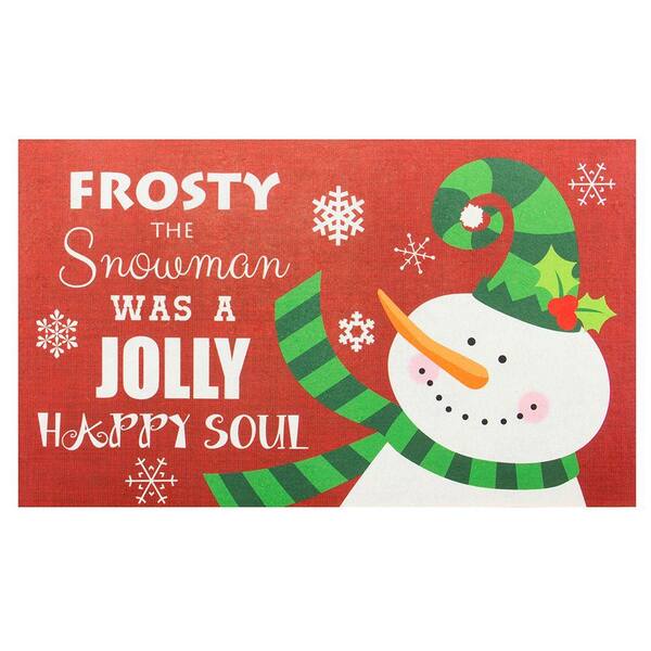 Home Accents Holiday Frosty 18 in. x 30 in. Door Mat