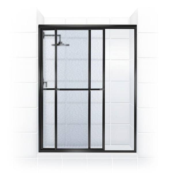 Coastal Shower Doors Paragon Series 44 in. x 68 in. Framed Sliding Shower Door with Towel Bar in Oil Rubbed Bronze and Obscure Glass