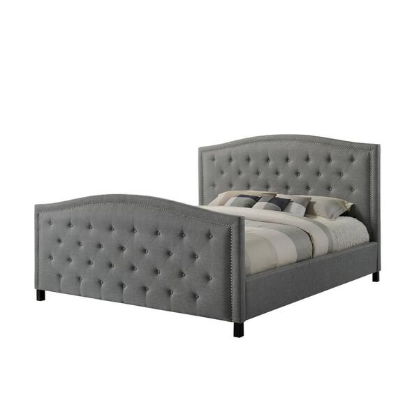 luxeo Camden Gray King Upholstered Bed