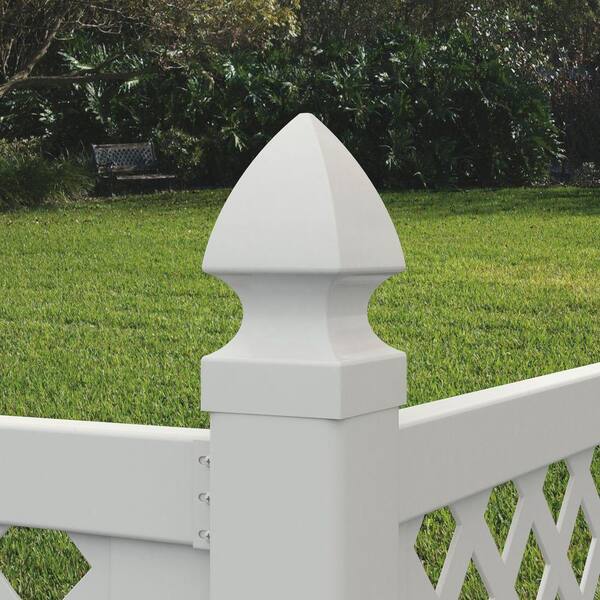 Veranda 5 In X 5 In White Vinyl Gothic Fence Post Cap 116092 The Home Depot Veranda 5 In X 5 In White Vinyl Gothic Fence Post Cap 116092 The Home Depot