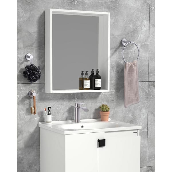 Brushed Nickel 3-Piece Bath Hardware Set with Towel Ring and Towel/Robe Hooks in Stainless Steel