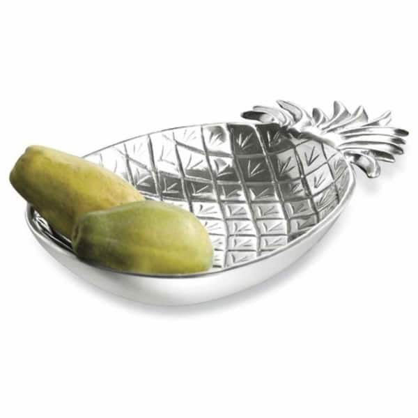 HomeRoots Amelia 9.5 in. W x 3 in. H x 15.5 in. D Novelty silver Stainless Steel Bowls