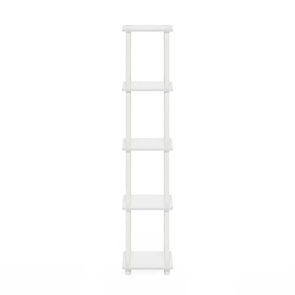 Furinno Turn-N-Tube 57.7 in Tall White Wood 5-Shelf Bookcase