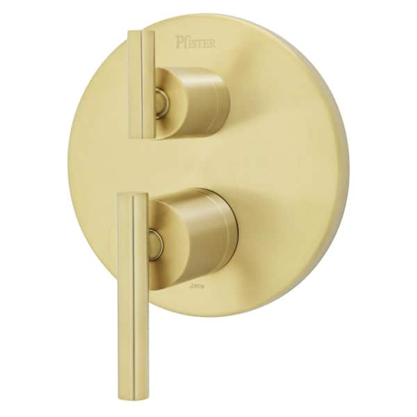 Pfister Contempra 2-Handle Stacked Diverter Valve Trim Kit in Brushed Gold (Valve Not Included)