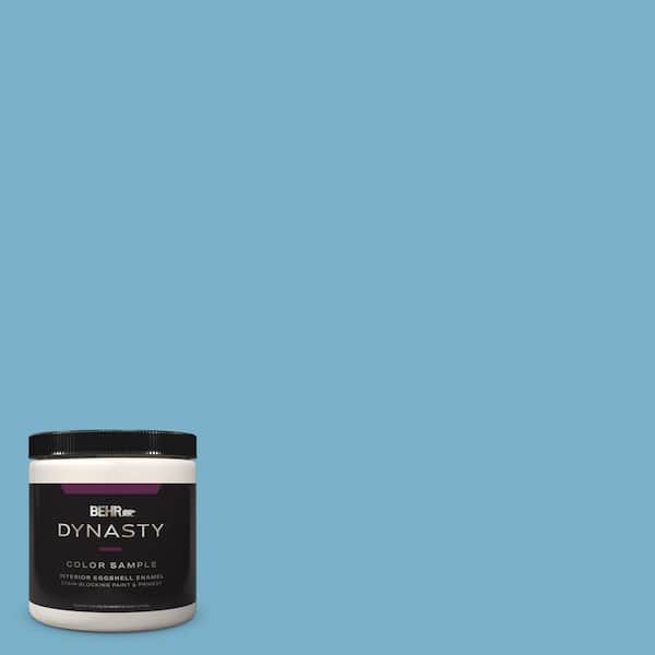 BEHR DYNASTY 8 oz. #M490-4 Frisky Blue One-Coat Hide Eggshell Enamel Stain-Blocking Interior Paint & Primer Sample