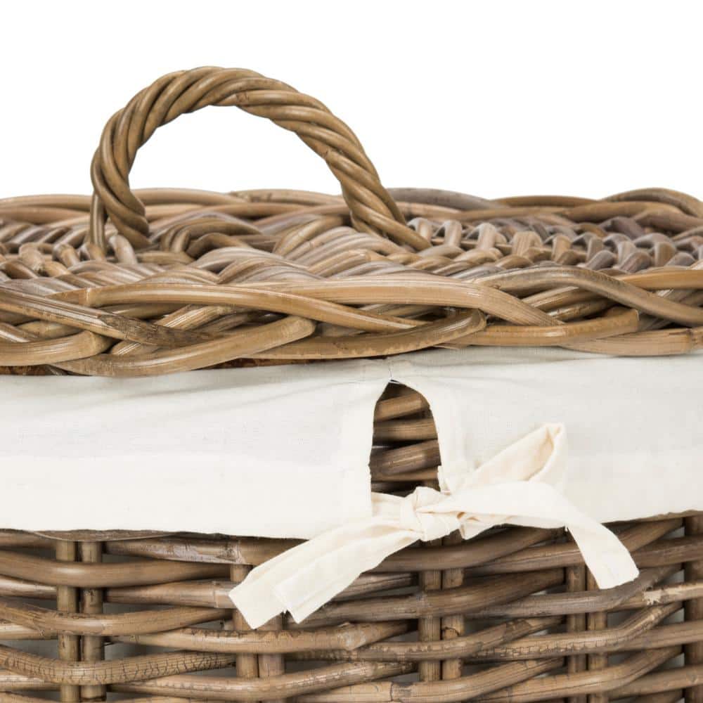Natural Brown Rattan Laundry Baskets with Removable Lids