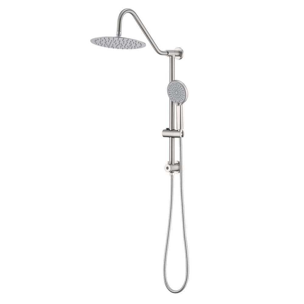 3-Spray Wall Mounted Dual Fixed and Handheld Shower Head 1.8 GPM in ...