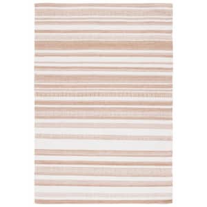 Striped Kilim Beige/Ivory 5 ft. x 8 ft. Abstract Striped Area Rug