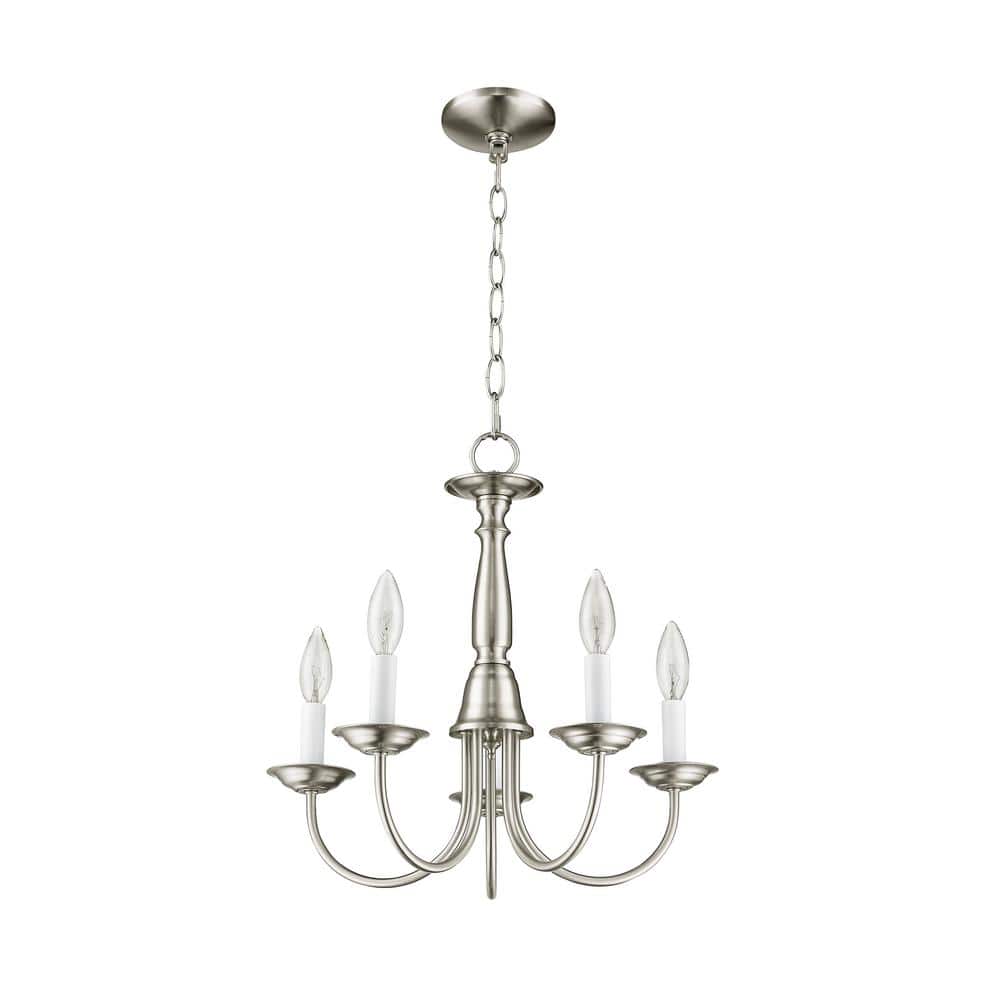 Brushed Nickel 5-Light Traditional Steel Chandelier