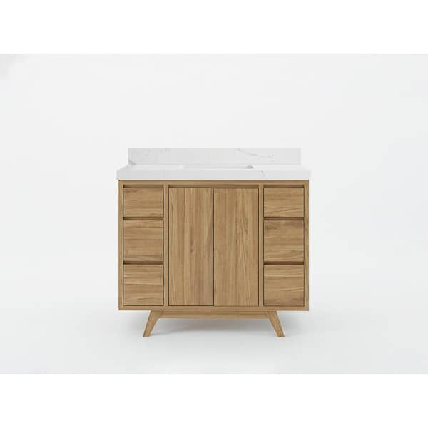 Willow Collections Madison Teak 42 in. W x 22 in. D x 36 in. H Bath ...