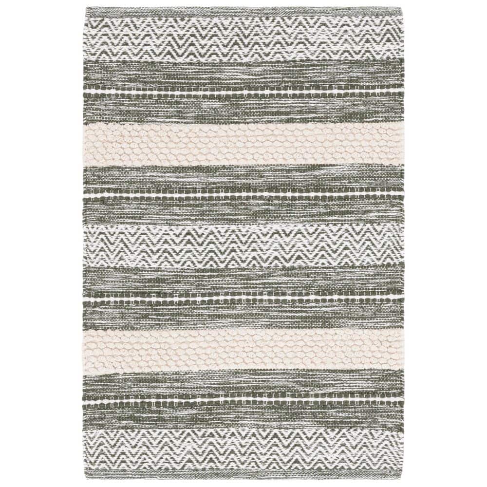 Montauk 3 ft. x 5 ft. Green/Ivory Modern Striped Area Rug price history on PriceWatchPro