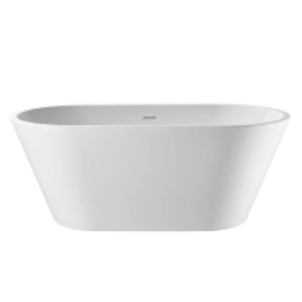 63 in. x 29.5 in. Acrylic Freestanding Bathtub Oval Shape Soaking Bathtub in Gloss White price history on PriceWatchPro