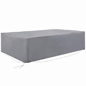 Gray Waterproof Outdoor Sectional Sofa Cover, Patio Couch Cover for Weather Protection - 65 D x 96.5 W x 26 H Inches