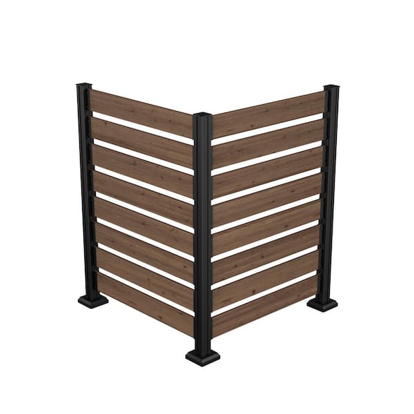 4 ft. x 6.5 ft. (2-Panel) Outdoor Fir Wood Flat Top Privacy Fence Screen with Metal Stakes for Soft and Hard Ground