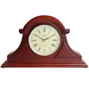 17.75 in. Redwood Tambour Mantel Clock with Chimes