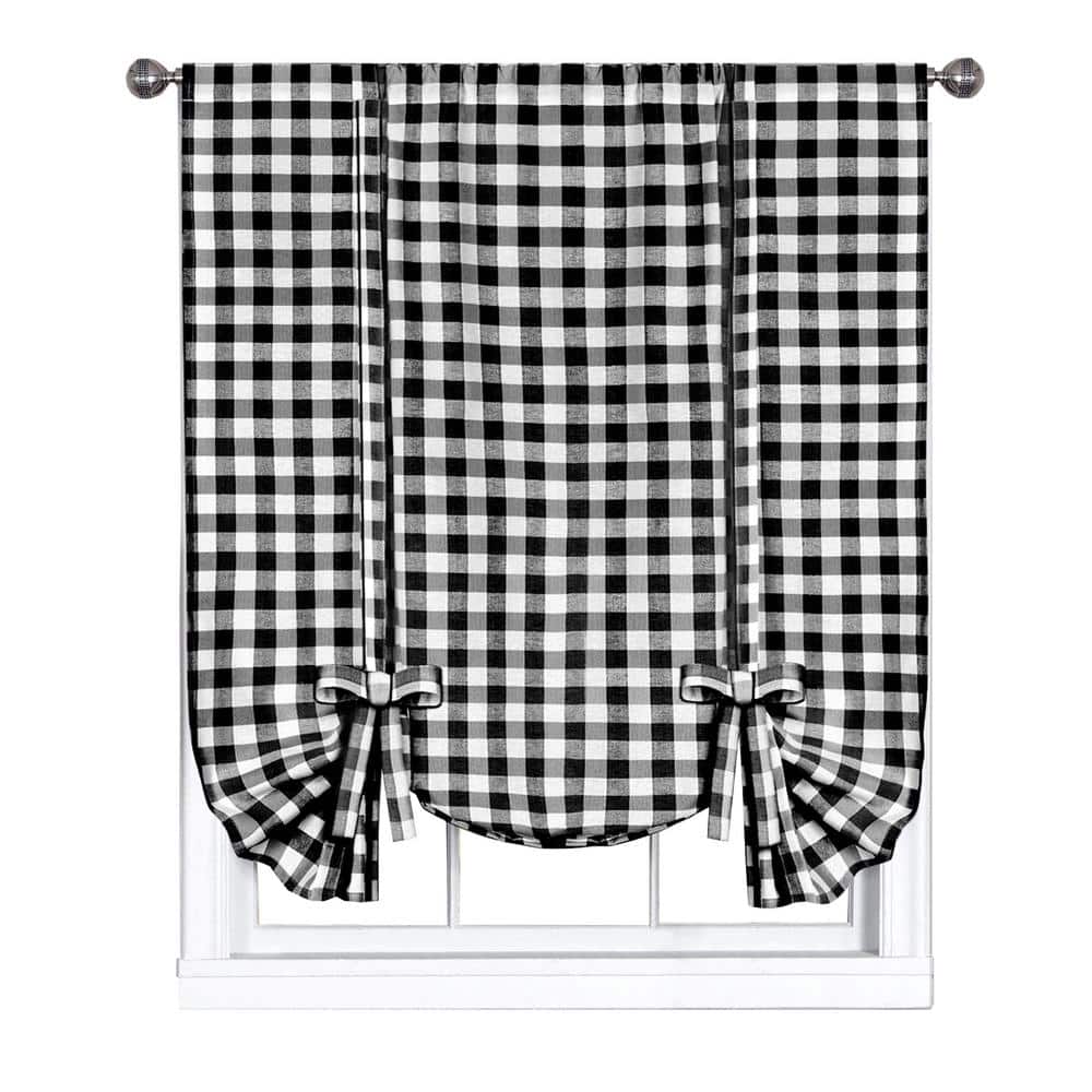Black and White Cotton Polyester Buffalo Check Window Panel