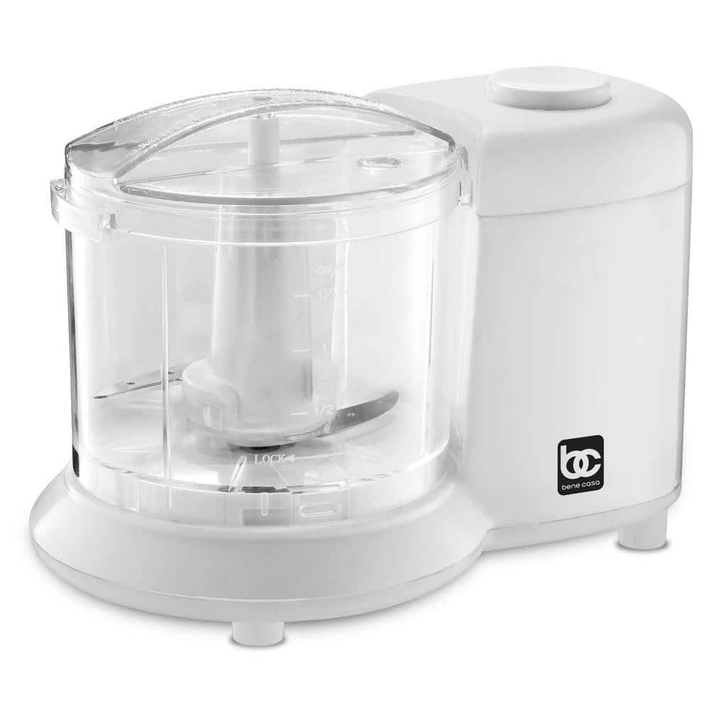 Bene Casa 1.5Cup Single Speed White Mini Food Chopper Slicer BC72846