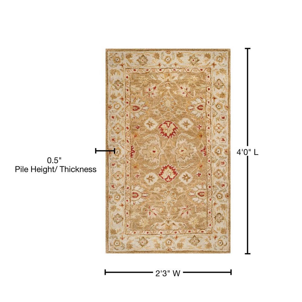 Elegant Brown/Beige Hand-Tufted Wool Accent Rug - 27" x 4"