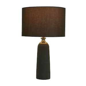 23 in. Black Cement Modern Table Lamp