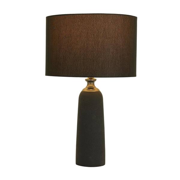 Litton Lane 23 in. Black Cement Modern Table Lamp