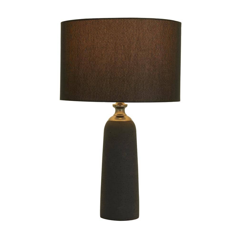 Litton Lane 23 in. Brown Cement Modern Table Lamp