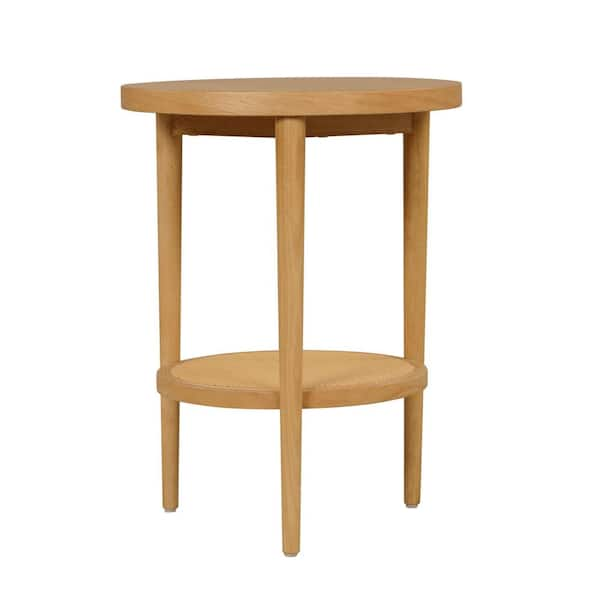 Nathan james oraa round wood deals side table with fabric storage