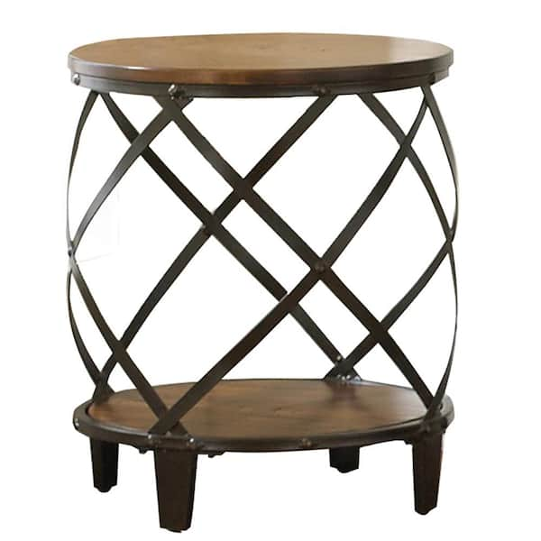 Winston Cherry Round Rustic End Table WN450E