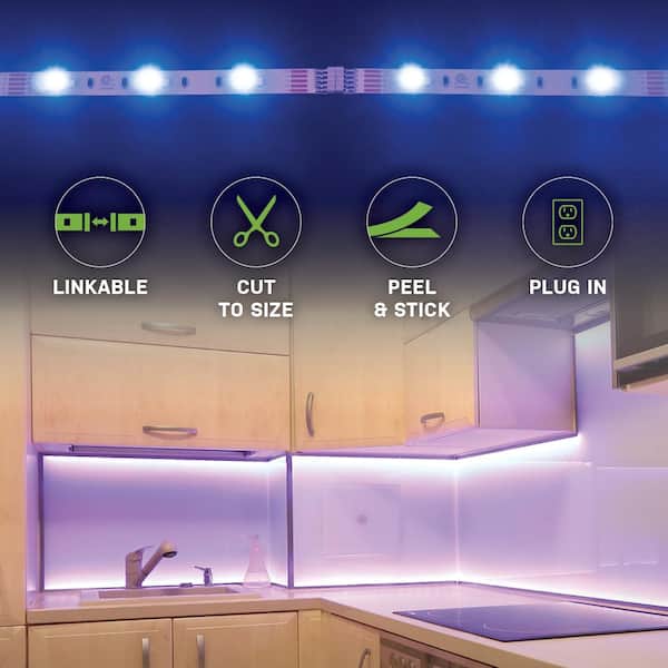 Commercial 12 in. LED Linkable RGBW Flexible Under Cabinet Light Pack) - The Home Depot