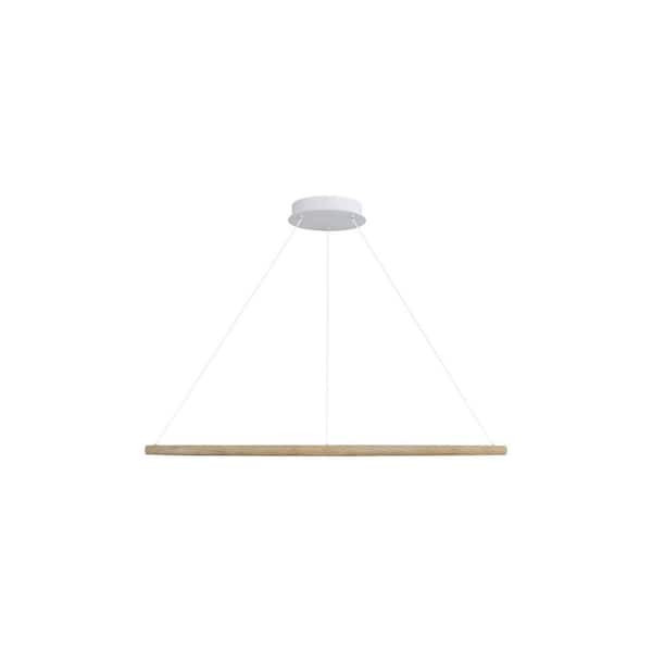 Veritas 1-Light Dimmable Integrated LED Walnut Chandelier for Bedroom, Foyer, Hall, Kitchen, Living, Dining