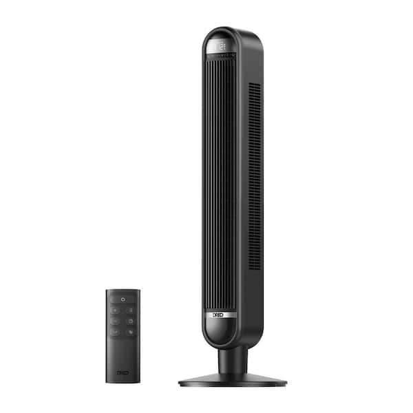 42 in. Tower Fan with Remote, 6 Speed, 12 H Timer, 90° Oscillation in Black