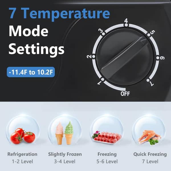 4.2 cu. Ft Manual Defrost Chest Freezer-Compact Deep Freezer in Grey, Removable Basket and  Wheels Energy Saving Quiet