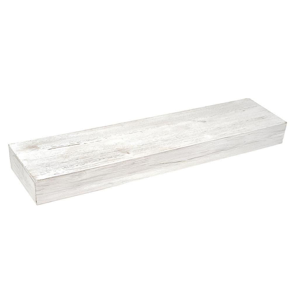 White Floating Wall Shelf – Rustic Farmhouse Decor for Living Room Bedroom Kitchen 36 in. W x 8 in. D price history on PriceWatchPro
